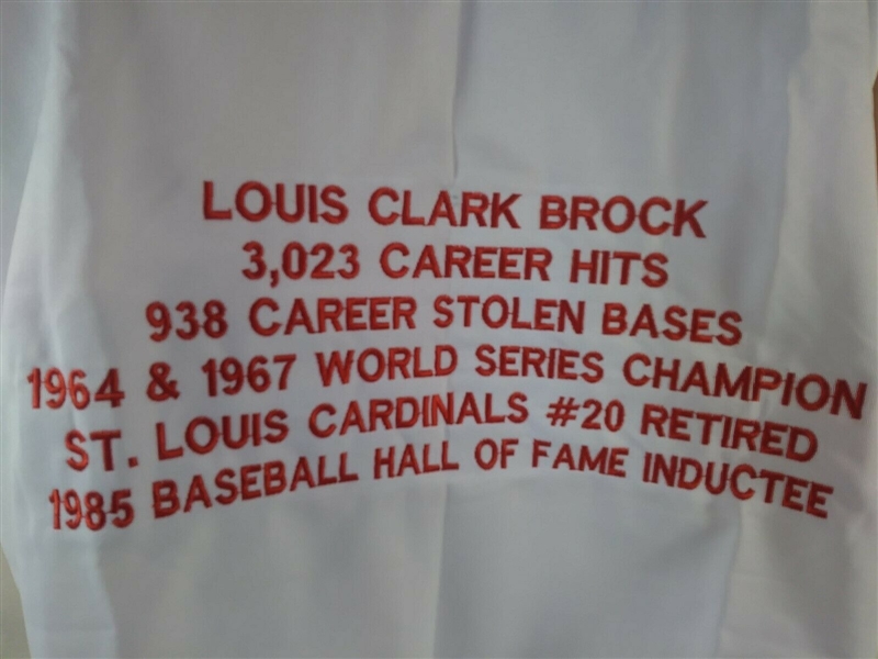 --Lou Brock Signed Custom The Franchise Stat Jersey JSA - COA