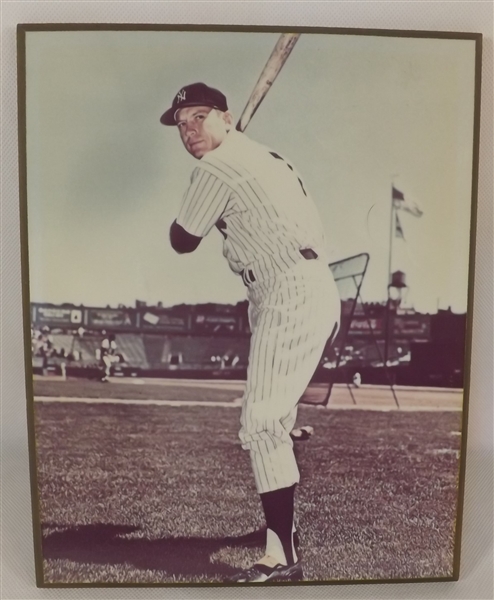 VINTAGE MICKEY MANTLE PLAQUE APX. 8 X 10