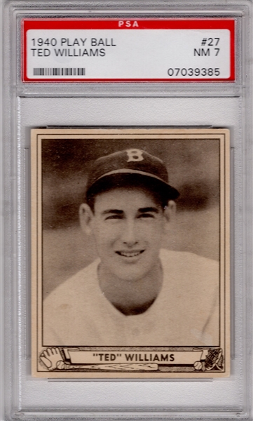1940 PLAY BALL #27 TED WILLIAMS PSA 7