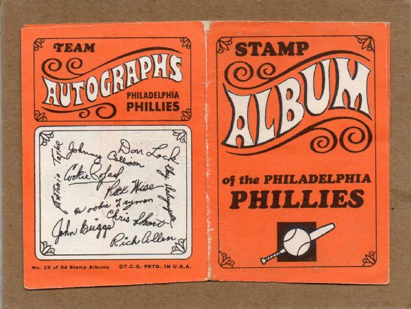 1969 TOPPS STAMP ALBUM PHILADELPHIA PHILLIES