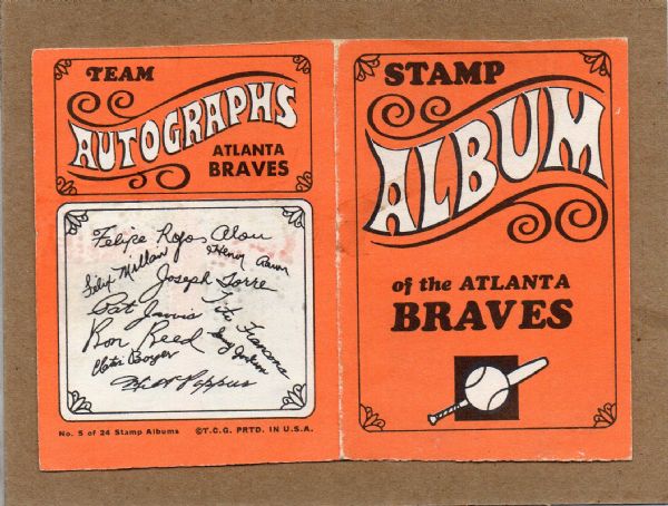 1969 TOPPS STAMP ALBUM ATLANTA BRAVES