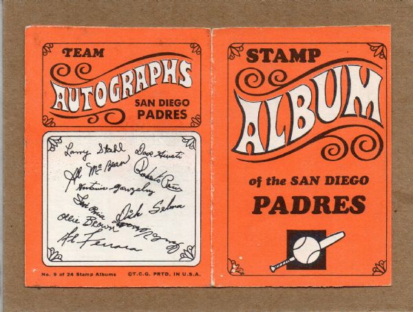 1969 TOPPS STAMP ALBUM SAN DIEGO PADRES