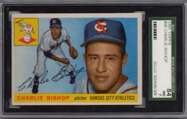 1955 TOPPS #96 CHARLIE BISHOP SGC 84