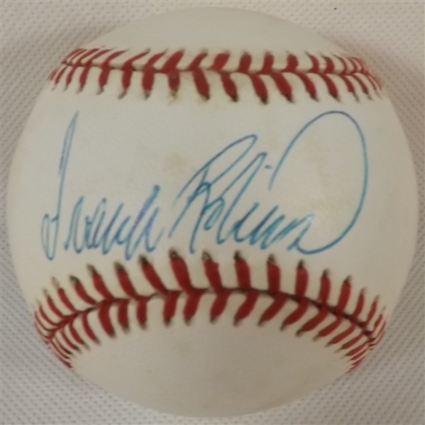 FRANK ROBINSON SIGNED OAL BASEBALL HALL OF FAME (D.2019) COA