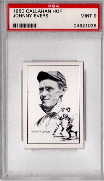 *--1950 CALLAHAN HOF JOHNNY EVERS MINT PSA 9