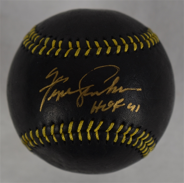 FERGIE JENKINS SIGNED & INSCRIBED LIMITED EDITION BLACK/GOLD BASEBALL