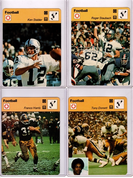 --1977-79 SPORTSCASTER FOOTBALL LOT OF (11) NAMATH BROWN UNITAS & MORE