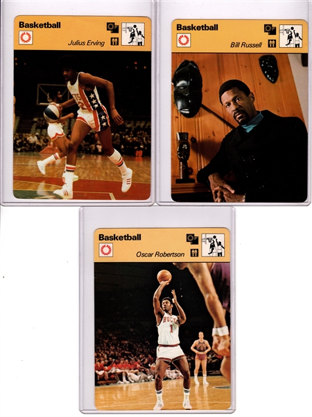 -1977-79 SPORTSCASTER BASKETBALL LOT OF (9) ERVING RUSSELL ABDUL-JABBAR & MORE