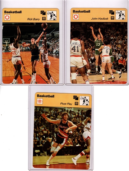 -1977-79 SPORTSCASTER BASKETBALL LOT OF (9) ERVING RUSSELL ABDUL-JABBAR & MORE