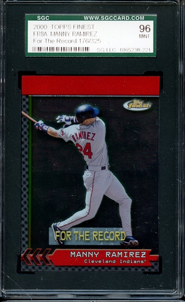 -- 2000 TOPPS FINEST #FR8A MANNY RAMIREZ /325 SGC 96 MINT