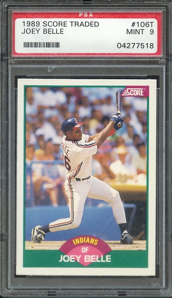 1989 SCORE TRADED 106T JOEY BELLE ROOKIE PSA 9