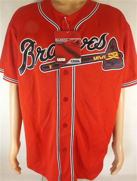 CHIPPER JONES SIGNED ATLANTA BRAVES MAJESTIC JERSEY COA