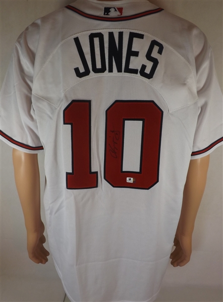 CHIPPER JONES SIGNED ATLANTA BRAVES MAJESTIC JERSEY COA